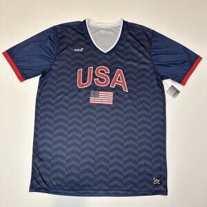 Team USA Soccer Jersey Mens Size XL Blue Mitre Flag Pro Elite United States